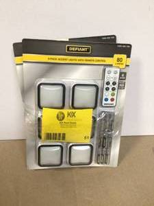 Lot of 2 Defiant 40 Lumens Accent Light Combo with Remote Control (6-Pack Customer Returns See Pictures