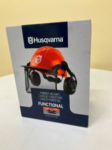 lot 16 image: Husqvarna helmet, visor, ear protection NEW in box