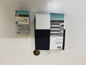 lot 78 image: Brand new shower curtain wshower hooks