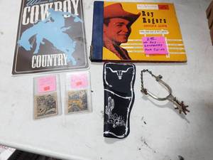 lot 50 image: 2-Tom Mix 1934 Booklets & Other Vintage Cowboy Collectibles