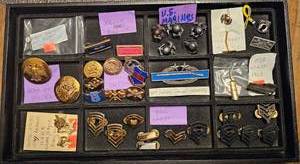 lot 57 image: Lot Of Unit Rank & Hat Badges