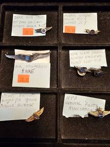 lot 59 image: Variety Of Winged Pins Including Rare Stewardess Pin