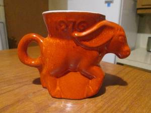 (DLR) Vintage Frankoma Pottery 1976 Dem Donky MugCup