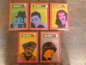 (DLR) 5 Vintage Time Life Books Time Capsules 1940, 41, 42, 43 and 45 Including Churchill, Rita Hayworth and Patton Soft Cover