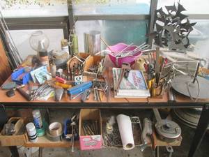 (GH) Everything On Table and Bench - Table and Bench Not Included