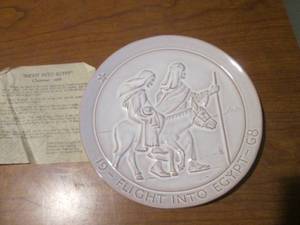 (K) Vintage 1968 Frankoma Flight Into Egypt Plate 8 12