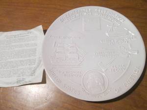 (K) Vintage Frankoma 1975 Bi-Centennial Celebration United States Of America Plate Fourth of 5 Issues