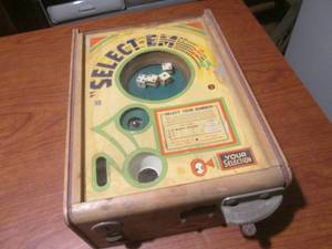 (DLR) Vintage 1933 Esco Select-Em 5 Cent Coin Op Game - Missing Parts As-Is