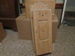 (DLR) Vintage Wood Wall Mount Telephone Case Completely Stripped Ready for Your Project