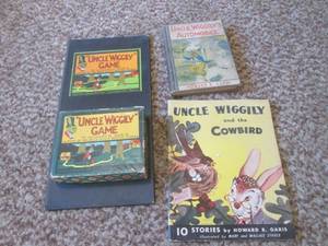 (DLR) Assorted Vintage Uncle Wiggly - Game, Hard Cover Book and Soft Cover Story Book
