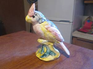 (LR) Vintage Stangl Pottery Gray Cardinal Bird Figurine #3596 - Has A Repair On Tail