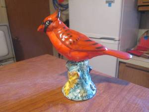 (LR) Vintage Stangl Pottery Cardinal Bird Figurine #3444