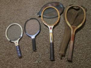 (DLR) Vintage Tennis and Racket Ball Rackets
