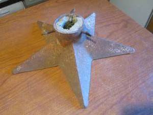 (DLR) Antique Cast Iron Star Christmas Tree Stand