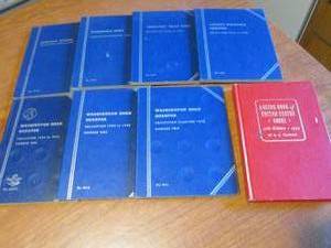 (LR) Assorted Empty Whitman Coin AlbumFolders an Vintage 1974 US Coin Guide Book