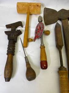lot 112 image: Variety of Vintage and Antique Hand Tools