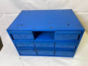 lot 121 image: Metal Hardware Storage Piece With Eight Drawers