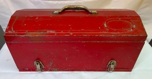 lot 139 image: Vintage Metal Two Drawer Tool Box with Removable Tray
