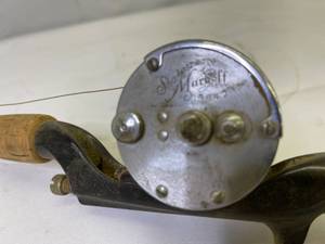 lot 154 image: Vintage Shakespeare Marboff Reel On Heddon Rod 1393