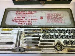 lot 168 image: Assorted Router Bits And Tap and Die Tools