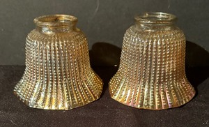 lot 229 image: Vintage Carnival Glass Light Fixture Covers