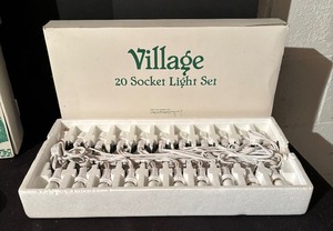 lot 263 image: New Department 56 Village 20 Socket Light Set and 2 Village Landscape Sets