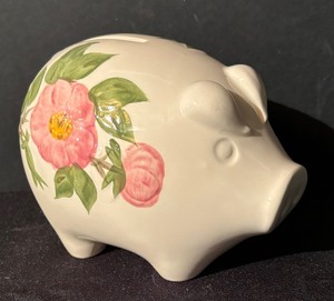lot 300 image: Two Johnson Bros Franciscan Rose Piggy Banks