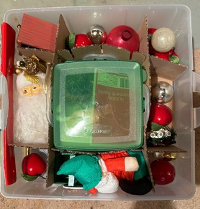 lot 311 image: Snapware Ornament Organizers and Ornaments