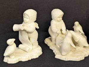 lot 26 image: Vintage Porcelain Snowbabies Figurines