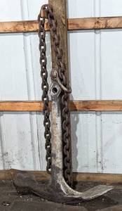 lot 2A image: Large Vintage Iron Ship Anchor and Chain