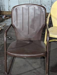 lot 45A image: Vintage Painted Metal Patio Chairs
