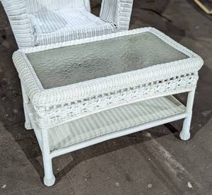 lot 59 image: Wicker Rocking Chair and Table