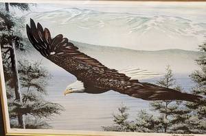 lot 290A image: Framed Bald Eagle Print by Jim Collins