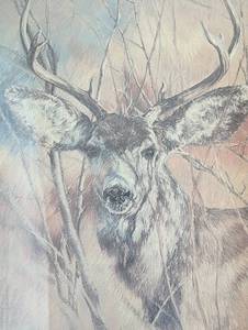 lot 301A image: Small Framed Vintage Deer Print