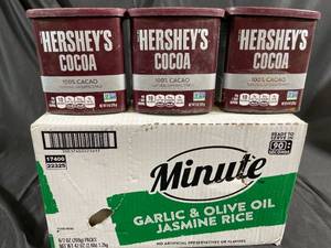 Minute Rice box and Hersheys chocolate powder x3 boxes Best By 07312023