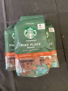 Starbucks Whole Bean coffee Pike Place Blend 3 bags 12oz each Best By 10302023