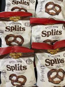 Dark Choc covered pretzels 12 bags  2.2 oz each Best By 042024