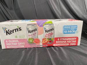 Kerns Guava Nectar, Strawberry Banana nectar 12 pack Best By 09132023