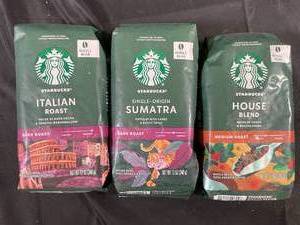 Starbucks Whole Bean Variety Pack, Italian, Sumatra and House Blend Best By 09202023,09272023,10202023