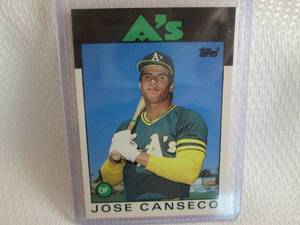 lot 116 image: 1986 Topps Jose Canseco Rookie Card...