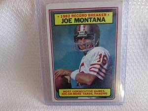 lot 138 image: 1983 Topps Joe Montana Card...