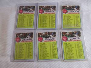 lot 141 image: 1973 Topps Football Team Checklist ...