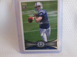 lot 160 image: 2012 Topps Andrew Luck Rookie Card...