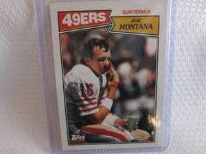 lot 161 image: 1987 Topps Joe Montana Card...