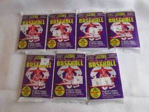 lot 165 image: 7 1991 Score Series 2 Baseball Pack...