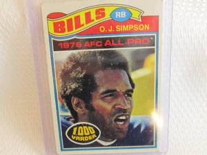 lot 166 image: 1977 Topps O.J Simpson Card...