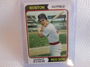 lot 172 image: 1974 Topps Dwight Evans Card...