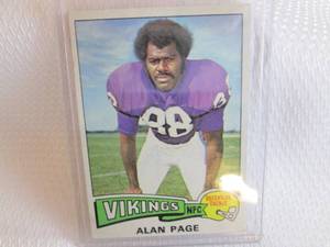 lot 199 image: 1975 Topps Alan Page Card...