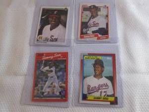 lot 233 image: 4 Sammy Sosa Rookie Cards...