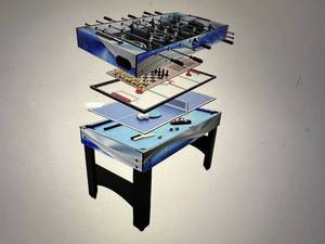 lot 13 image: Hathaway Matrix 54in Foosball Table with 7 Other Game Table Tops